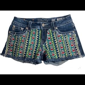 Sold Mercari Miss Me Shorts Sz 28 Denim & Colorful Stitch